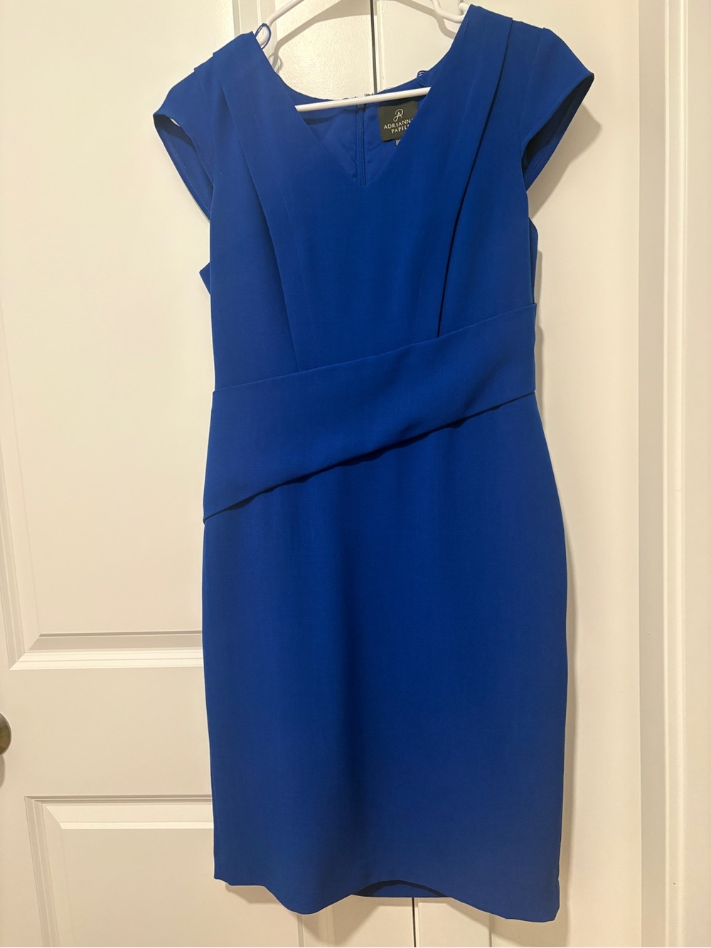 Adrianna Papell Cobalt Blue Cap Sleeve Sheath Dress